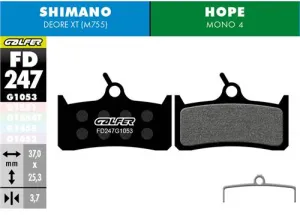 Brzdové doštičky GALFER FD247 HOPE, SHIMANO, TRICKSTUFF PERFORMANCE