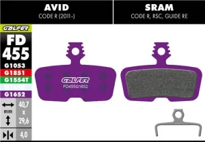 Brzdové doštičky GALFER FD455 AVID, SRAM E-BIKE