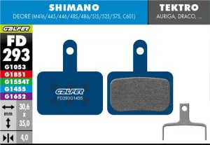 Brzdové doštičky GALFER FD293 SHIMANO, TEKTRO, TRP ROAD