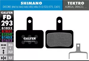 Brzdové doštičky GALFER FD293 SHIMANO, TEKTRO, TRP PERFORMANCE