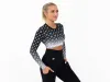 Dámsky crop top s dlhým rukávom CRUSSIS OMBRE