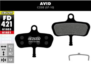 Brzdové doštičky GALFER FD421 AVID PERFORMANCE