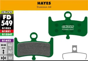 Brzdové doštičky GALFER FD549 HAYES PRO