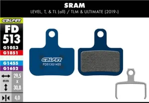 Brzdové doštičky GALFER FD513 SRAM ROAD