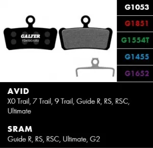 Brzdové doštičky GALFER FD459 AVID/SRAM/TRICKSTUFF PERFORMANCE