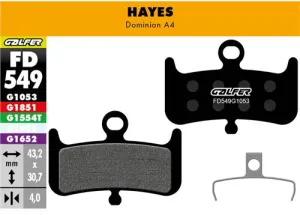 Brzdové doštičky GALFER FD549 HAYES PERFORMANCE
