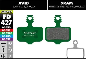 Brzdové doštičky GALFER FD427 AVID, BRAKING, LEWIS, SRAM PRO