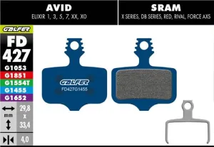 Brzdové doštičky GALFER FD427 AVID, BRAKING, LEWIS, SRAM ROAD